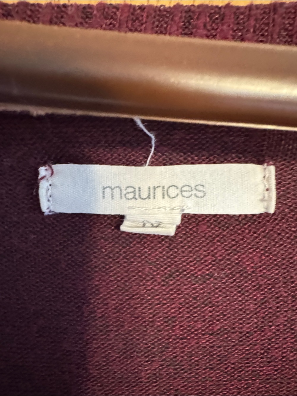 Maurices Maroon Striped Floral Scoop Neck Sweater - Picture 2 of 4